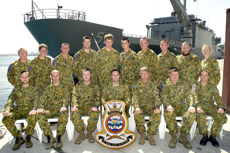 David (center, back row) during his time in the Army. He served for eight years.