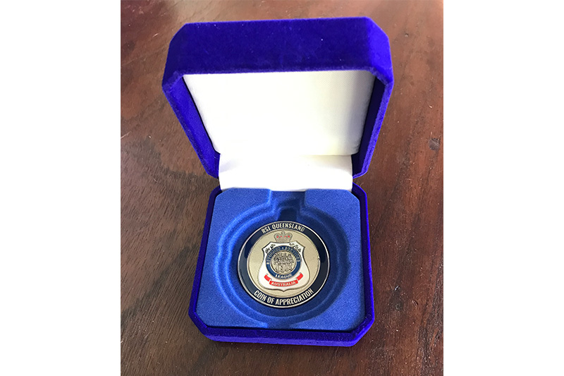 RSL Queensland Coins of Appreciation to French citizens