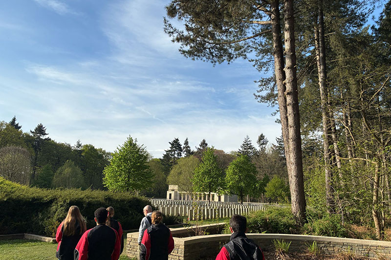 Premier's Anzac Prize students visiting war cemetery 