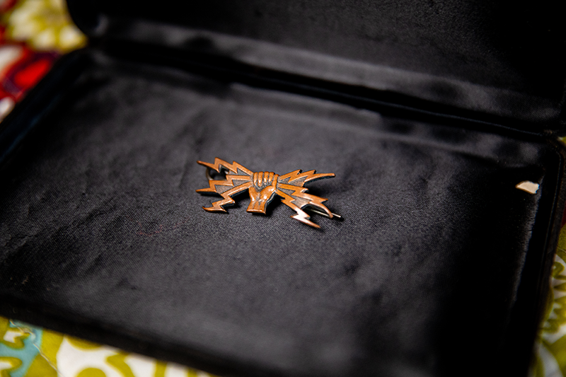 Florence was awarded her “sparks” badge after completing a telegraphist course with the Royal Australian Air Force.