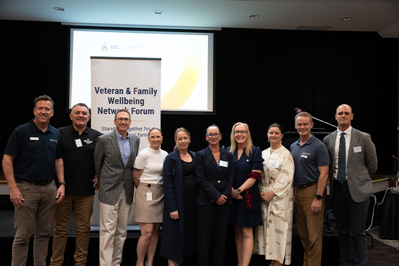 Anthony Birch – Legacy Brisbane, Peter Kennedy - VWF, Jeff McLean – Buddy Up Australia and Commandos Association, Natacha Cameron – RSL Queensland, Jessica Jones – Salvation Army, Tara Hatzimalis – Department of Veterans’ Affairs, Alana Scheiffers – Institute of Veterans’ Advocates, Megan Read – Veterans Queensland, Brendan Cox – Veteran and Family Wellbeing Agency, Garth Callendar – Bravery Trust