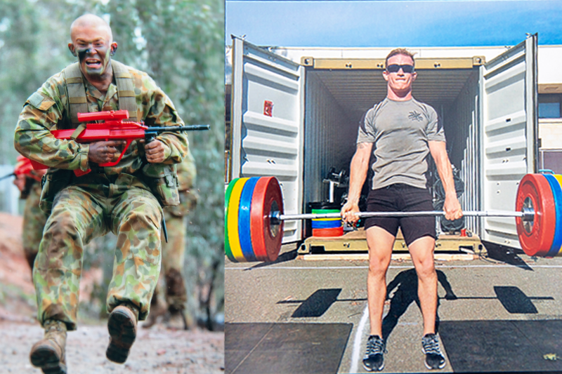 Bryan in training at Kapooka before eventually moving into the role of Physical Training Instructor later in his military career.