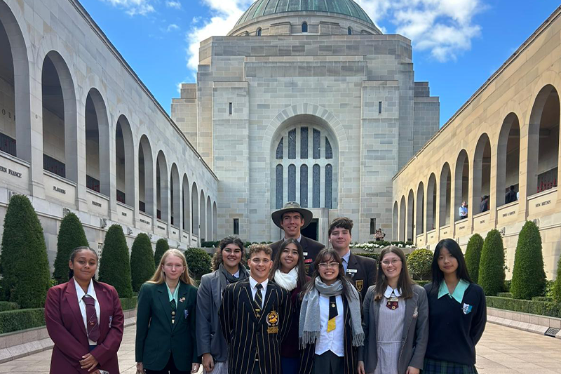 Sophie and fellow students on the School Liaison Program 2026 trip to Canberra.