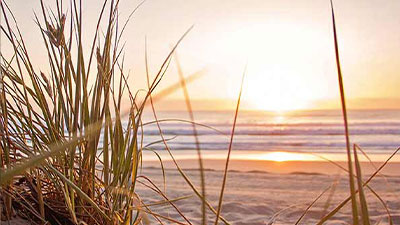 Sunrise over a beach