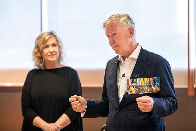 RSL Queensland State President Stephen Day and Vicki McDonald