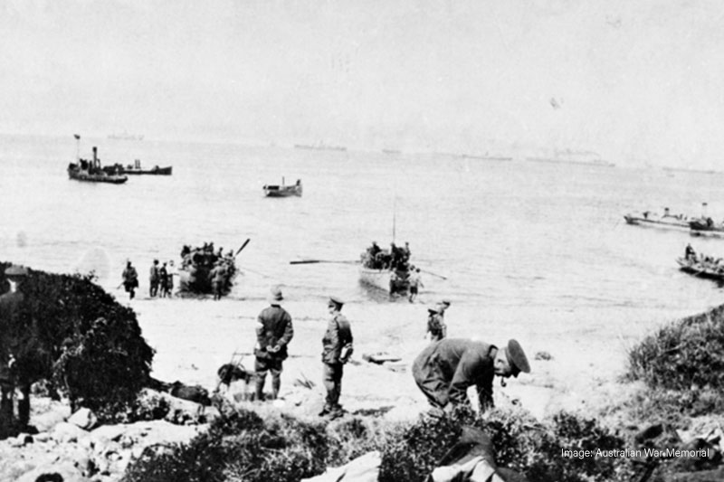 ANZAC landings at Gallipoli