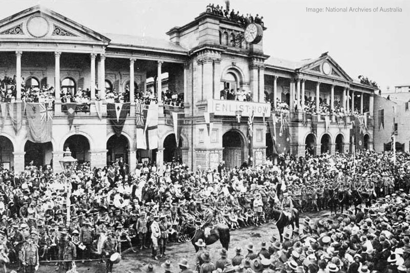 First ANZAC Day march in Brisbane, 1916