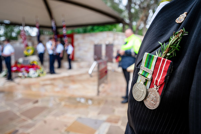 ANZAC Spirit RSL member attends a public ANZAC Day service