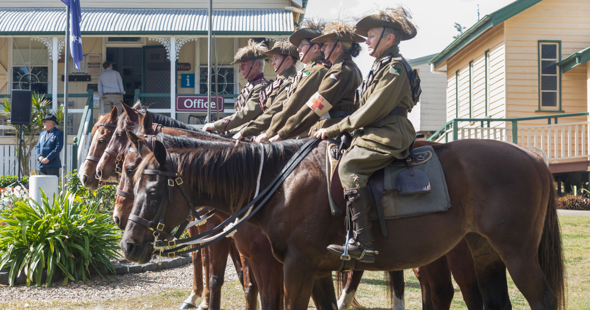 Light Horse brigade in front of the Laidley Pioneer Village and Museum