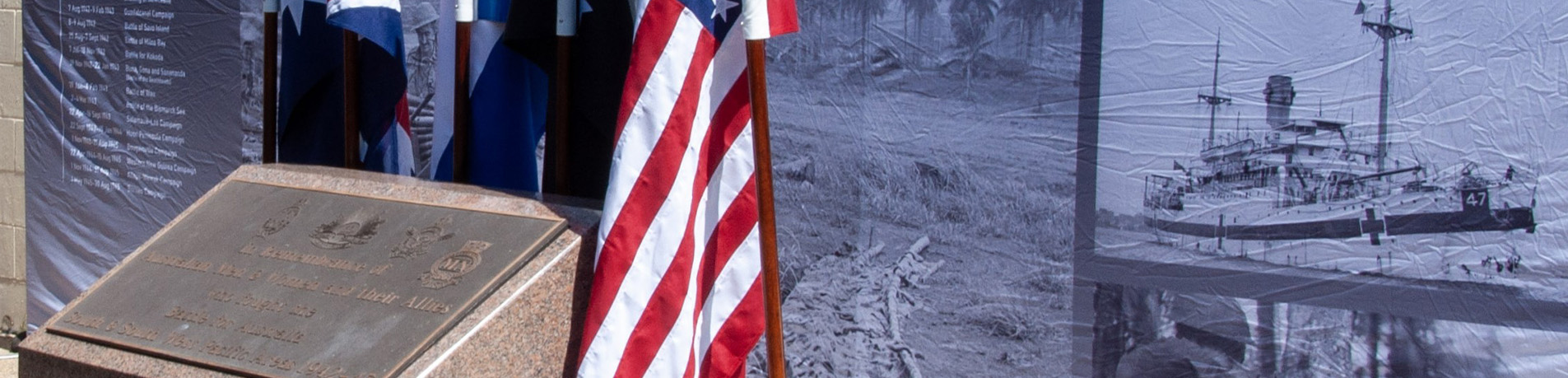 Battle for Australia service with flags